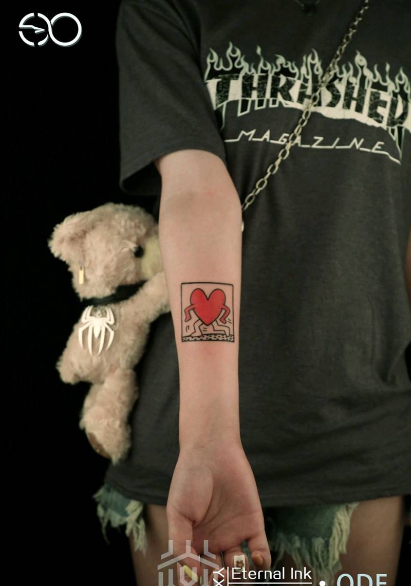 奔跑的心纹身图片_手臂Old School纹身图案