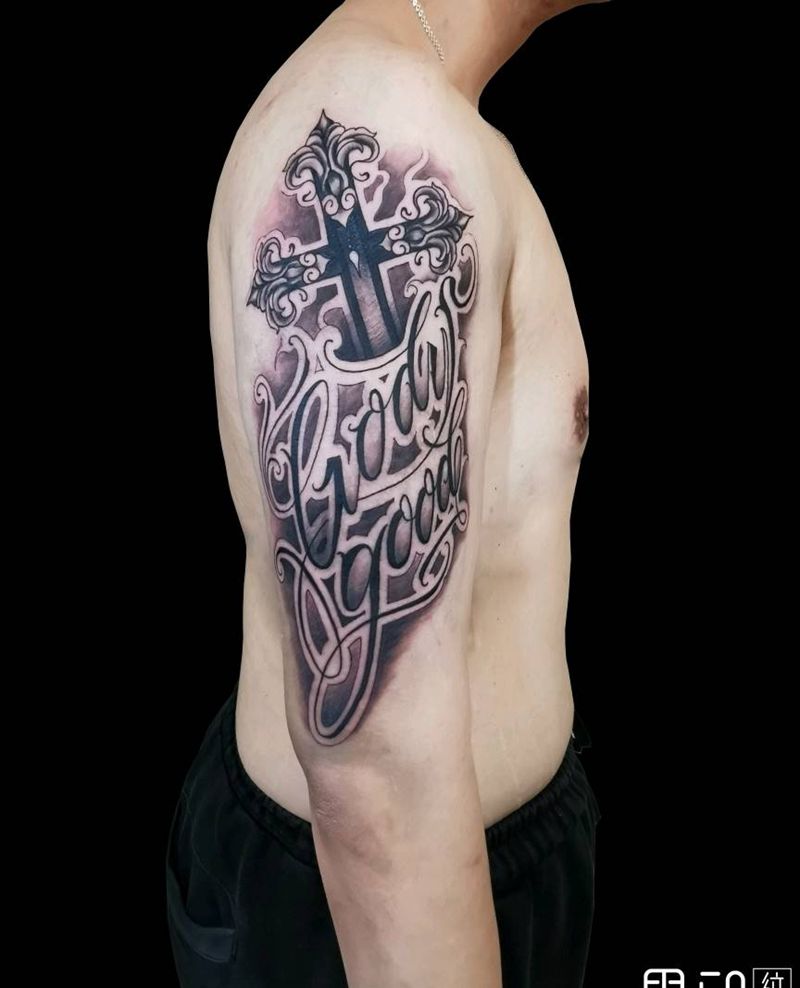 花体字纹身图片_手臂手部花体字纹身图案