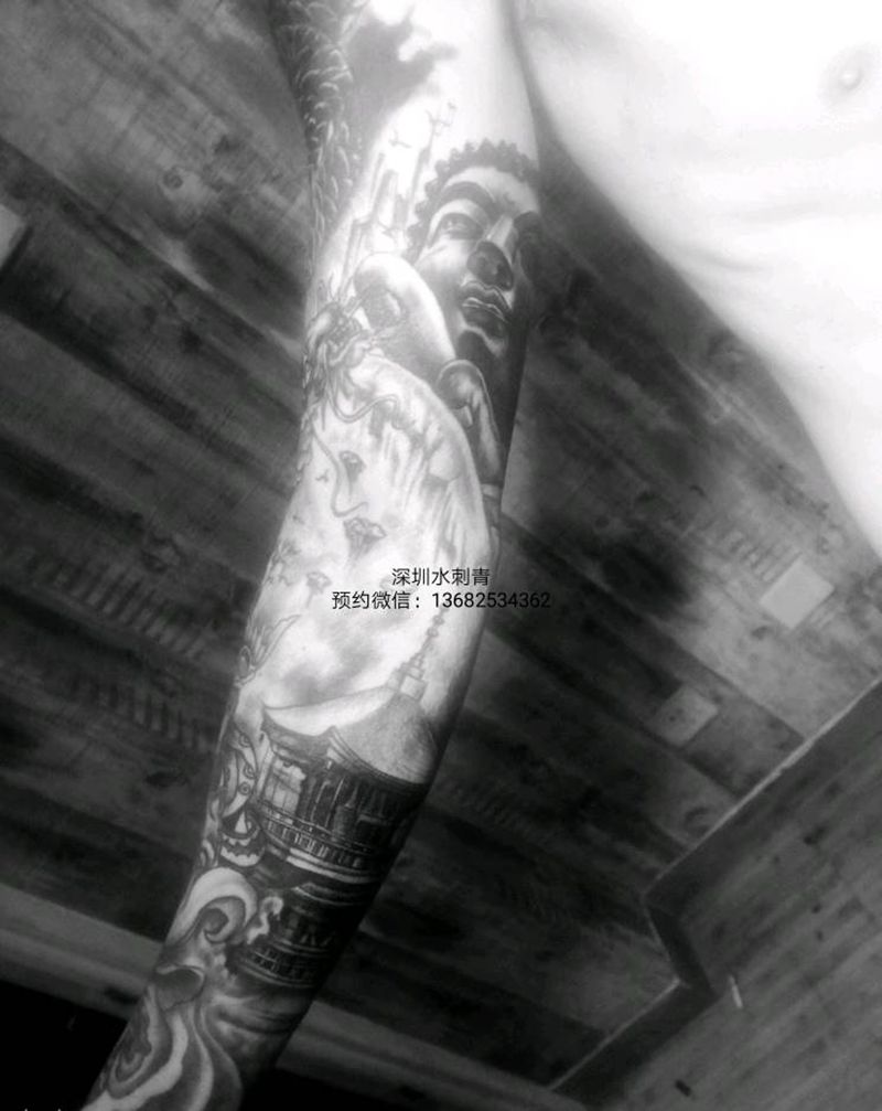 失败纹身接花臂纹身图片_手臂纹身图案