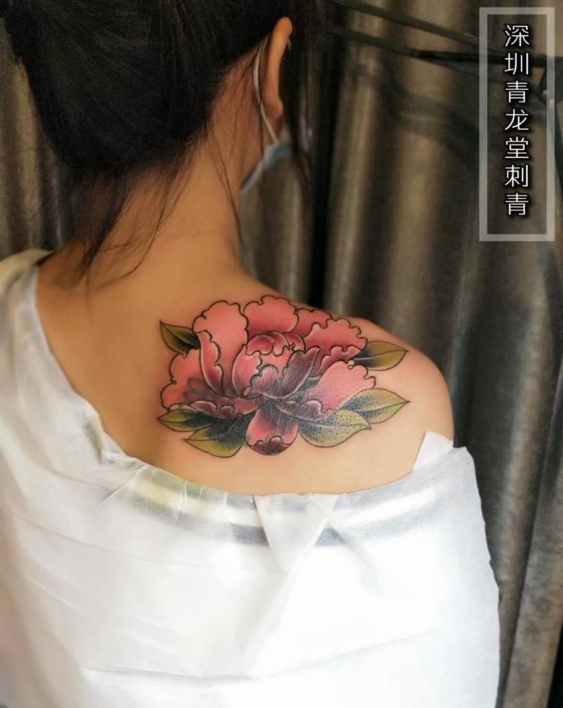 遮盖纹身图片_肩部新传统纹身图案