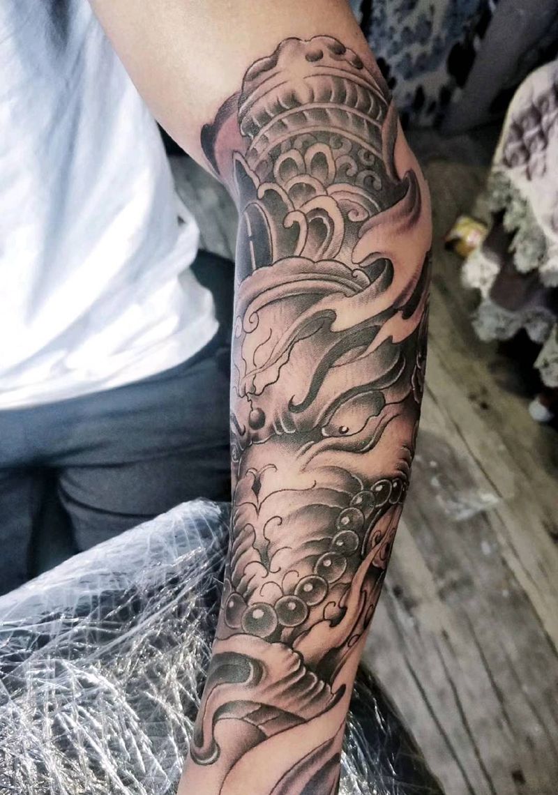 象神纹身图片_手臂手部纹身图案