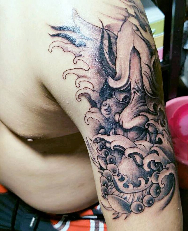 大臂般若纹身图片