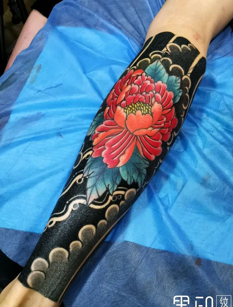 日式包腿【修改】纹身图片_腿部脚部老传统日式包腿包腿包小腿纹身图案