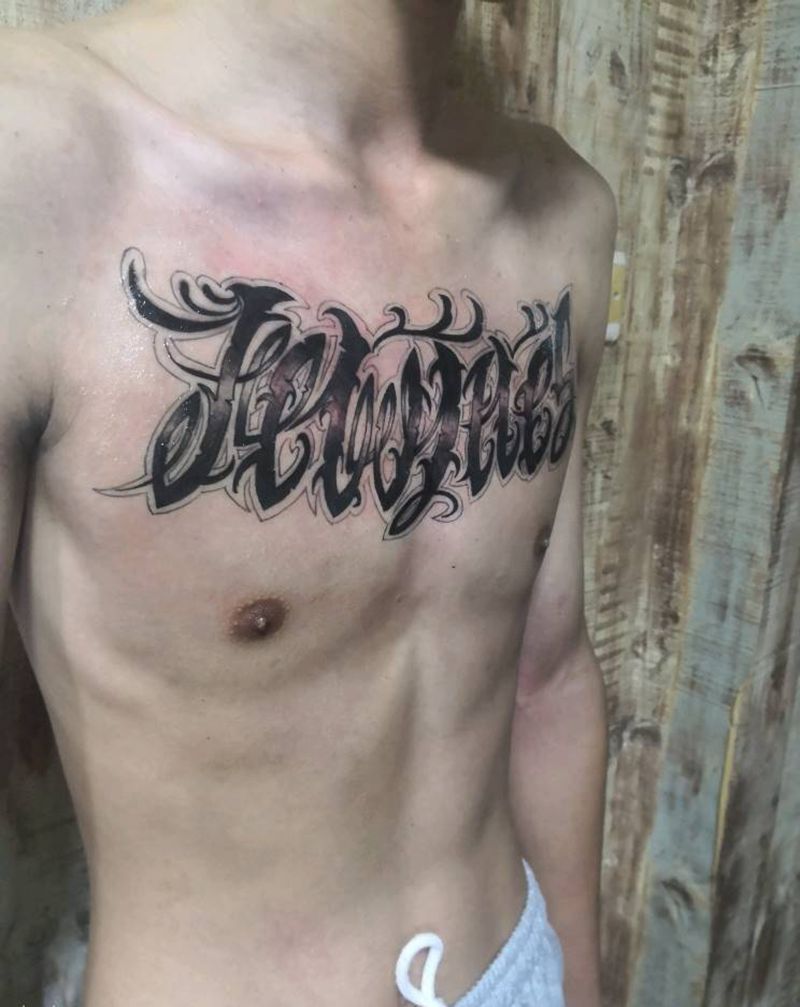 花体花胸纹身图片_胸部纹身图案