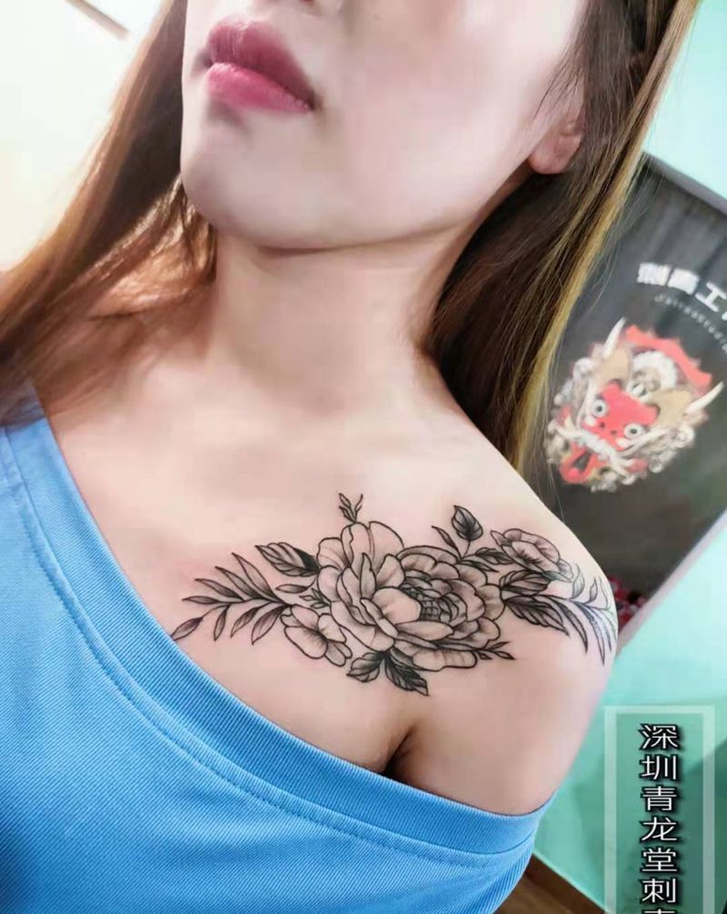 素花纹身图片_手臂胸部纹身图案