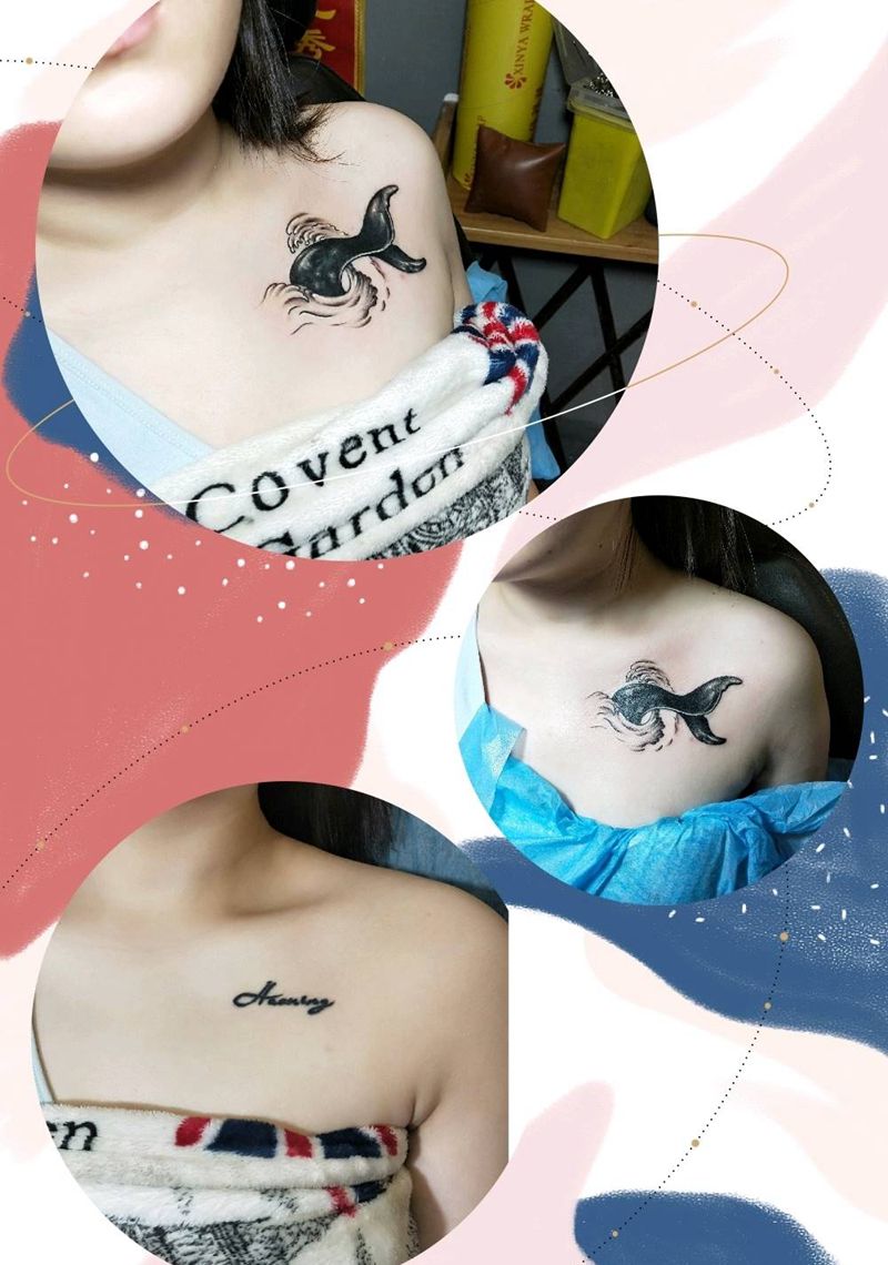 遮盖纹身图片_胸部纹身图案