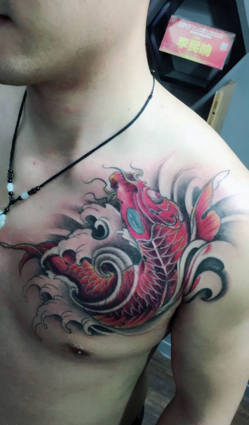 水彩花纹身图片