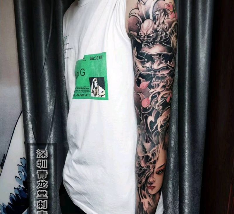 花臂纹身图片_手部手臂新传统纹身图案