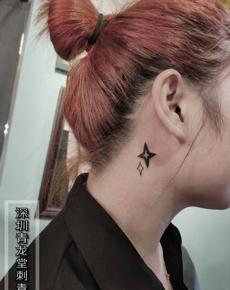 小清新纹身图片_手臂颈部几何新传统纹身图案