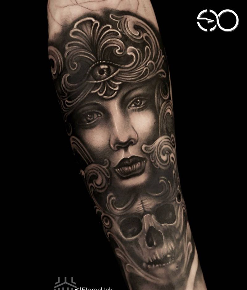 今工纹身图片_手臂手部欧美写实人物纹身图案