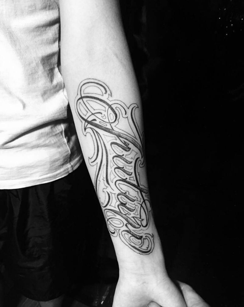 花体字纹身图片