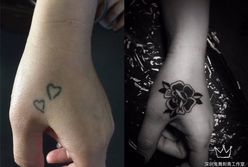 遮盖纹身图片_Old School纹身图案