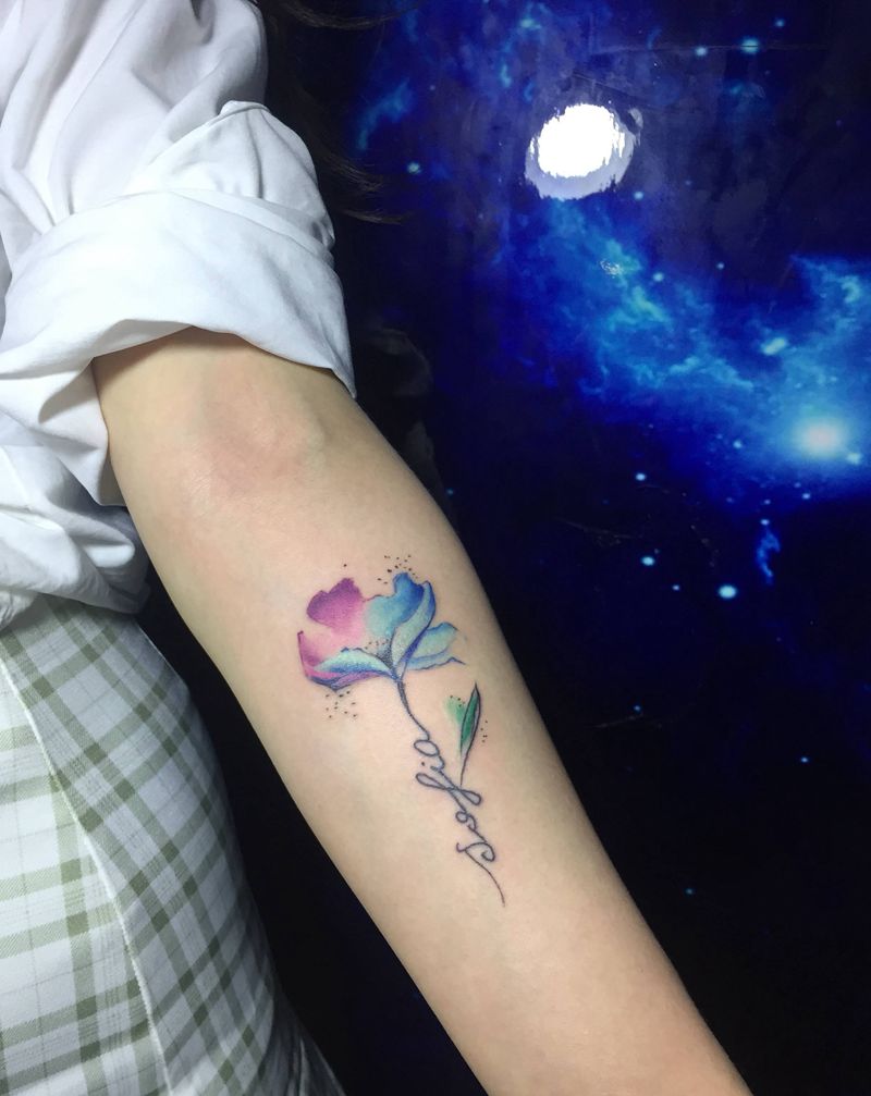 花纹身图片_手臂纹身图案