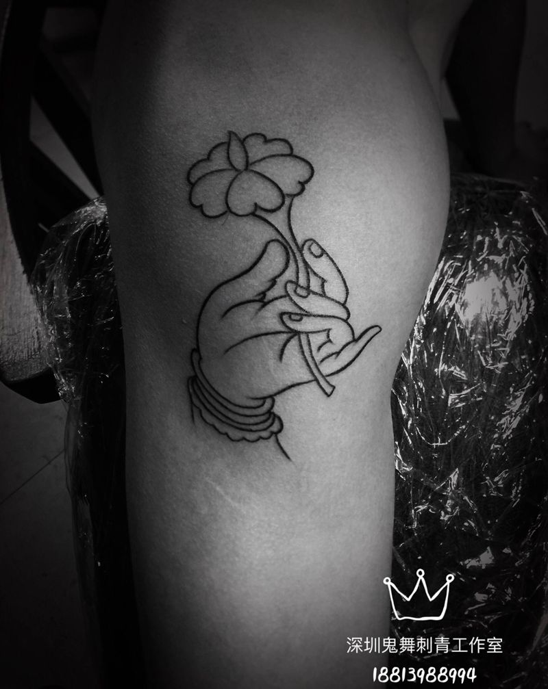 佛手纹身图片_手臂纹身图案
