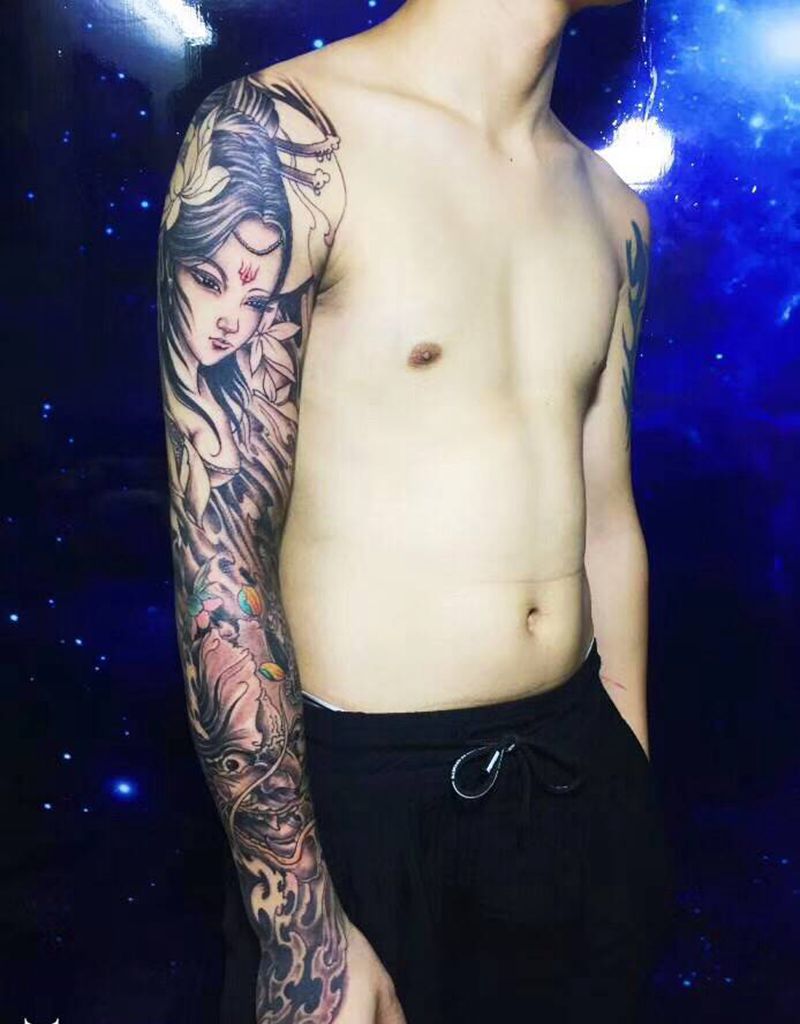 花臂纹身图片_新传统纹身图案