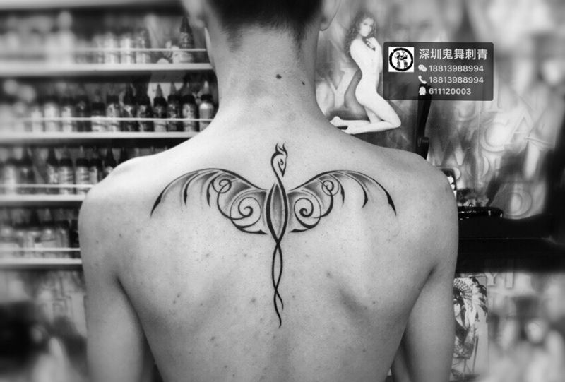 图腾火烈鸟纹身图片