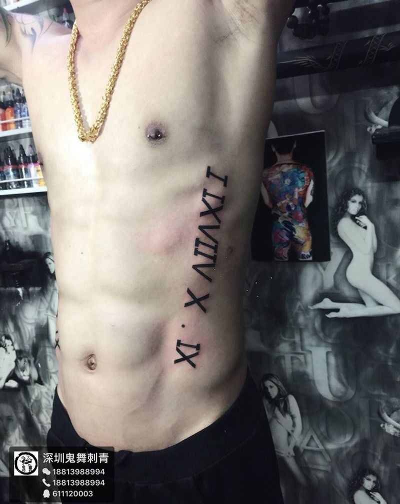 罗马对联纹身图片