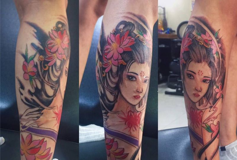 又是艺妓纹身图片