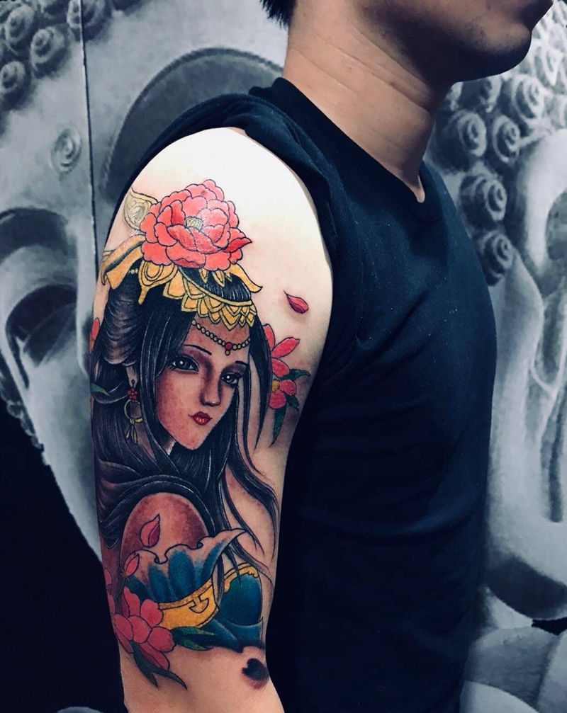 艺妓纹身图片