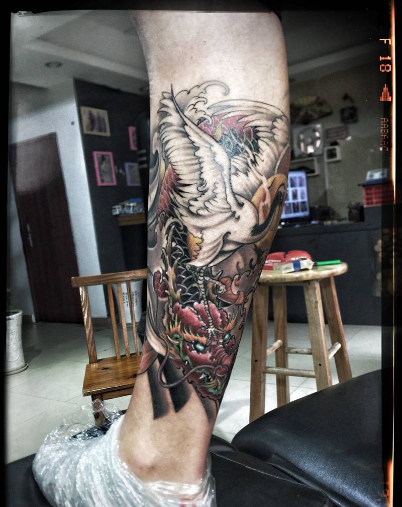 独占鳌头纹身图片