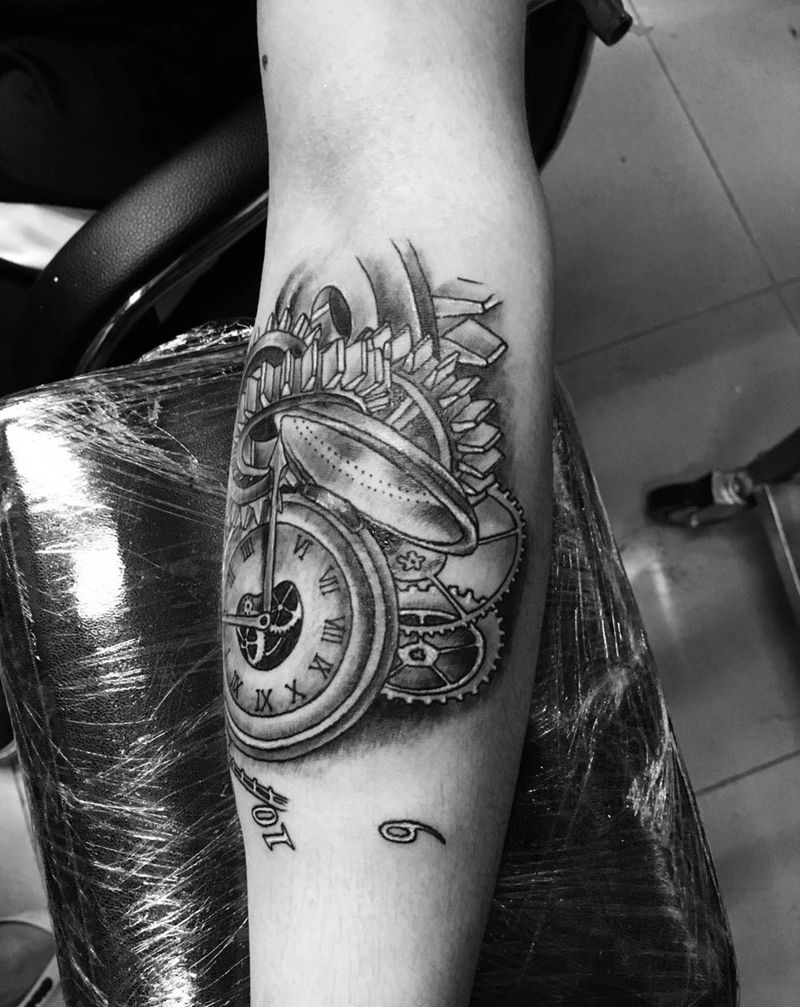 机械表纹身图片_成品手臂纹身图案