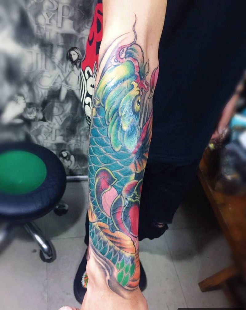 遮盖严重增生疤痕纹身图片