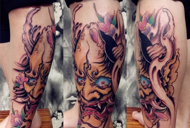 包小腿般若纹身图片