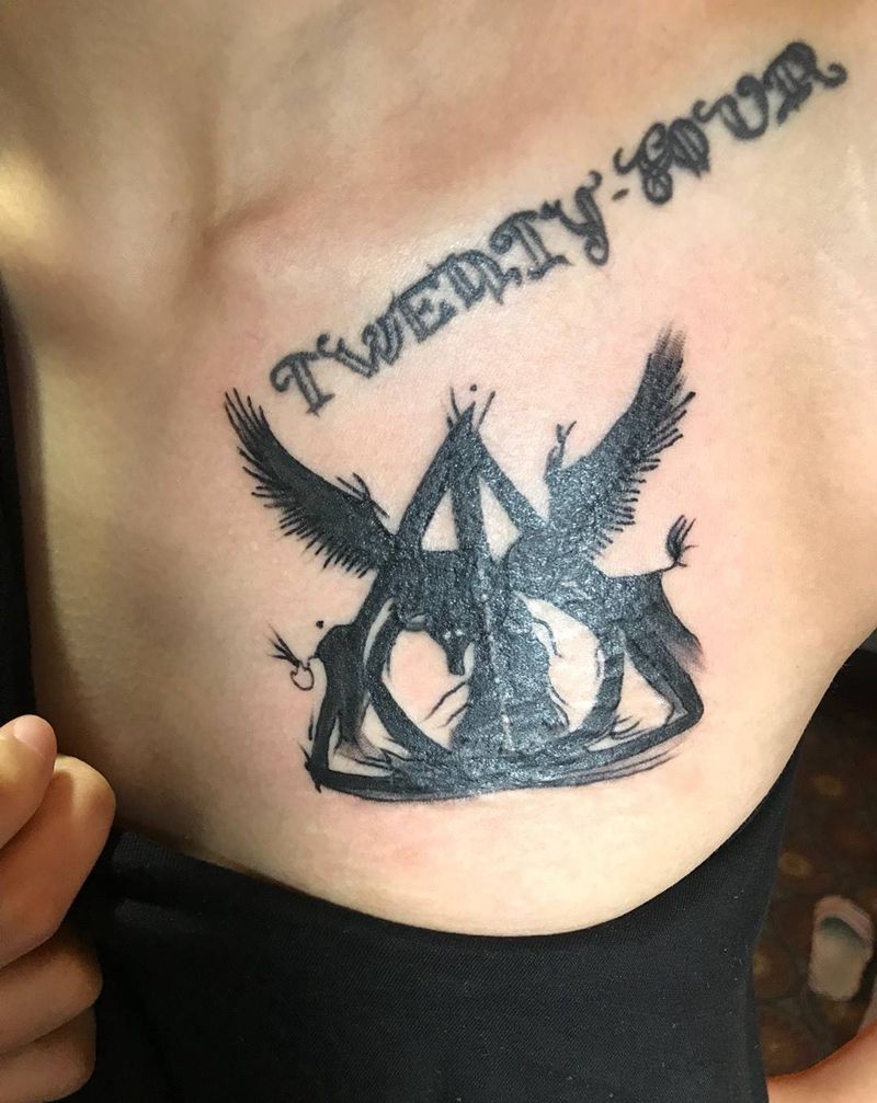 遮盖纹身图片_成品胸部传统几何动物字符原创图腾纹身图案