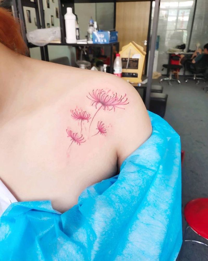 彼岸花纹身图片_肩部纹身图案