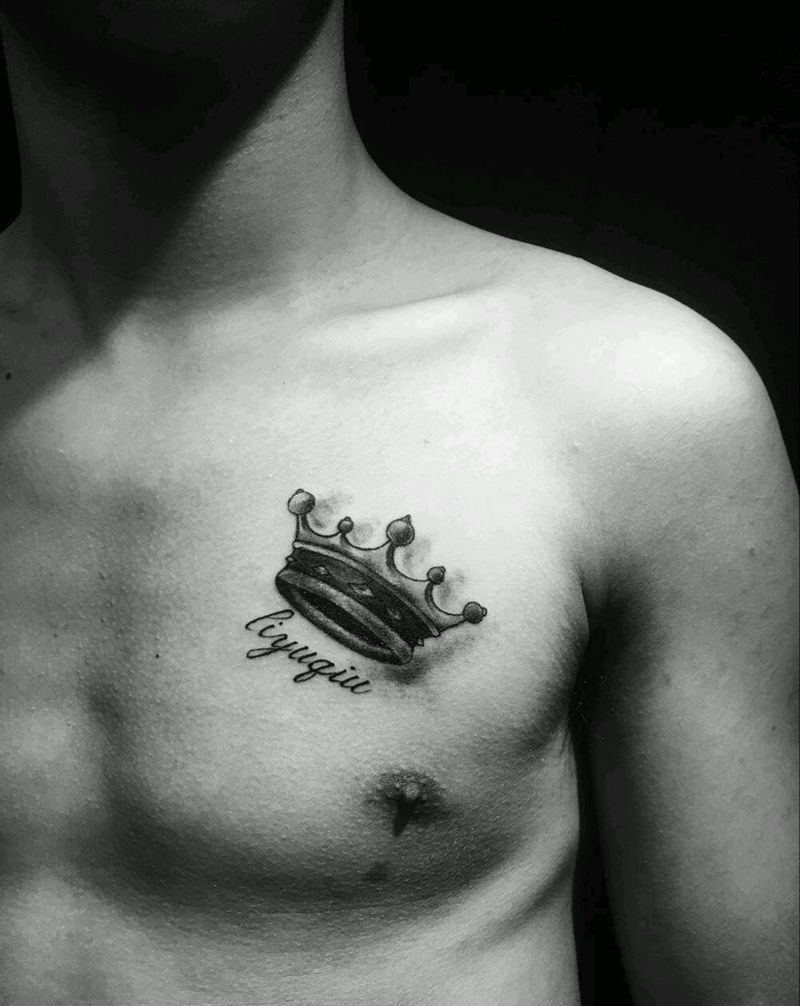 小清新纹身图片_胸部清新成品纹身图案