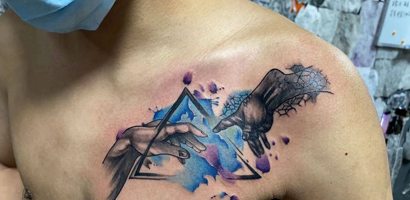 手纹身图片_水彩纹身图案