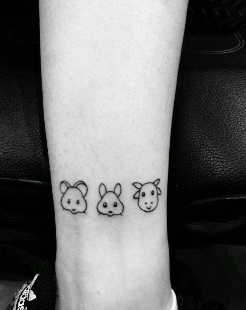 小清新纹身图片_脚部清新动物成品纹身图案