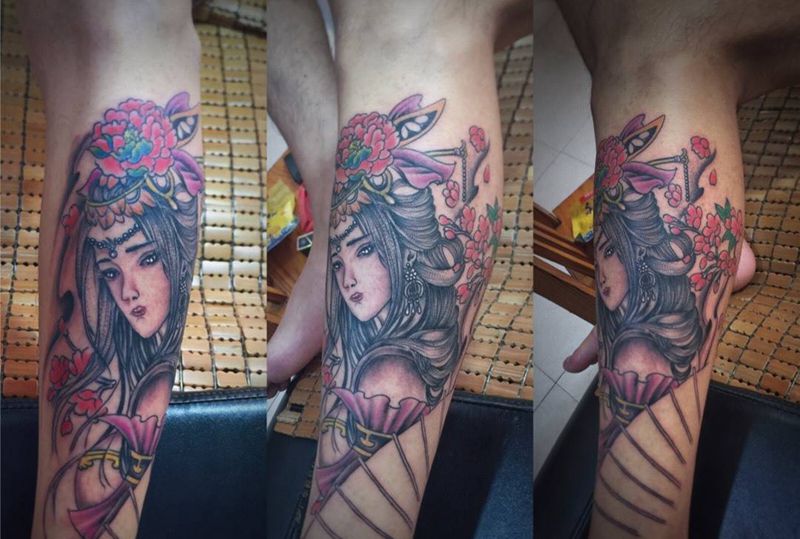 包小腿纹身图片