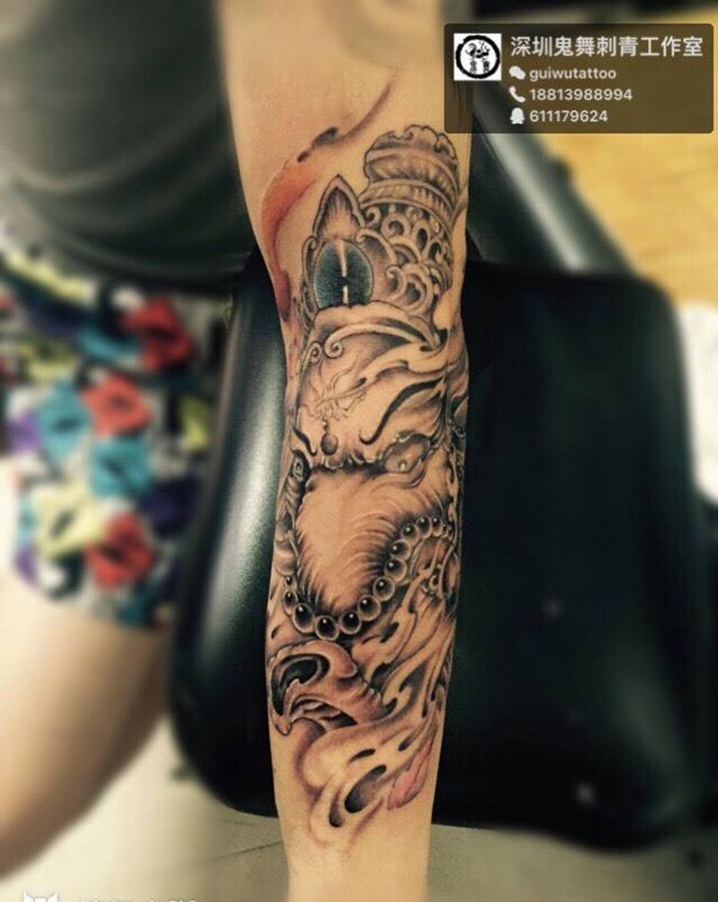 小臂象神纹身图片