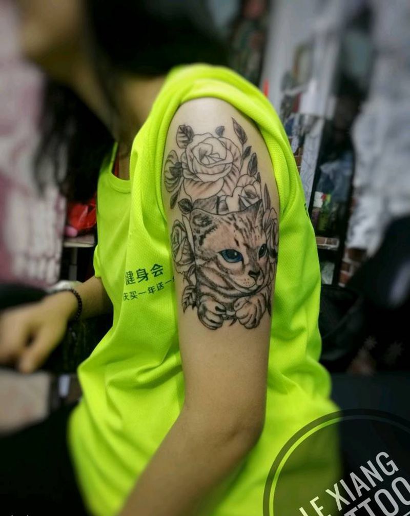 猫纹身图片