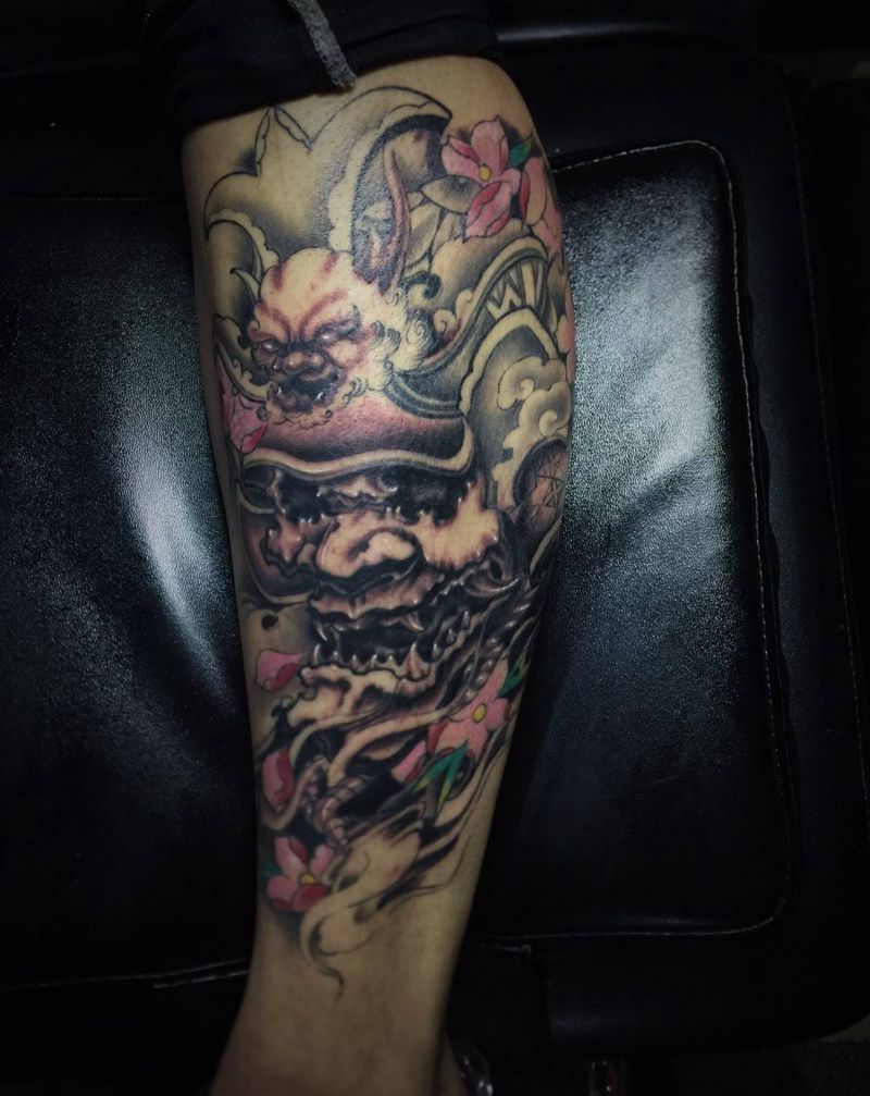 徒弟小腿作品纹身图片