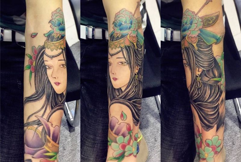 麻秆小臂纹身图片