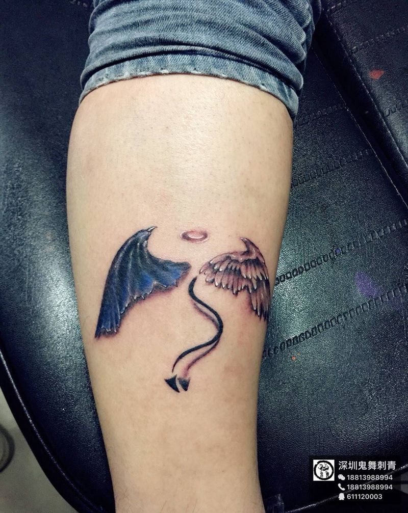 天使与恶魔纹身图片