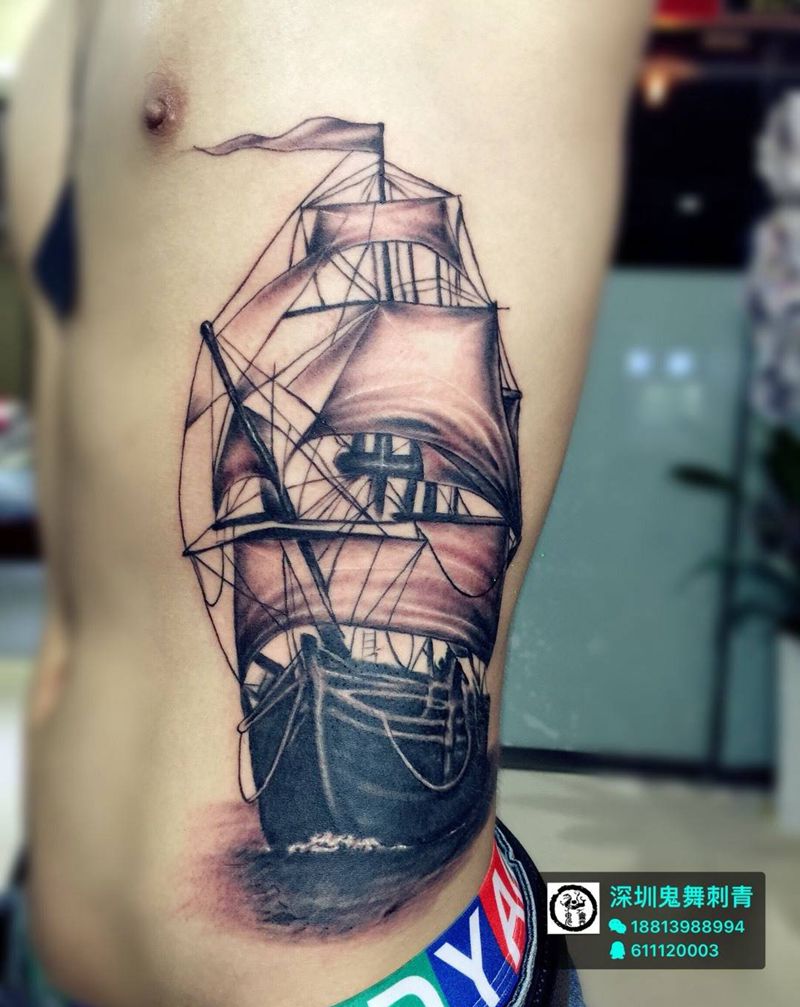 扬帆起航纹身图片
