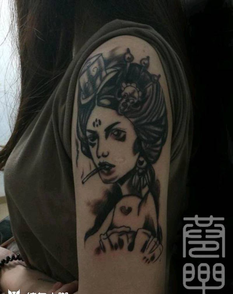 疫苗艺妓纹身图片