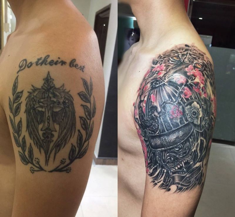 暴力遮盖纹身图片