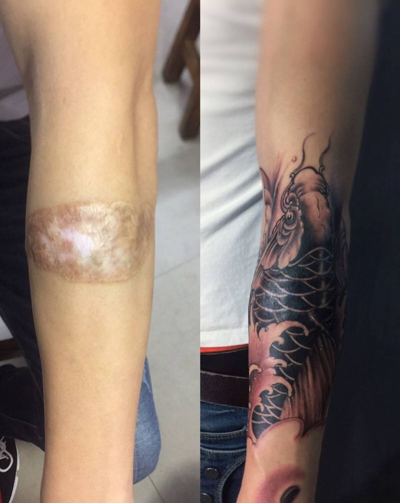 遮盖疤痕纹身图片