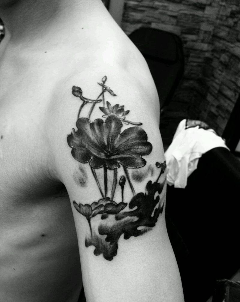 盖图小作纹身图片_手臂植物成品纹身图案