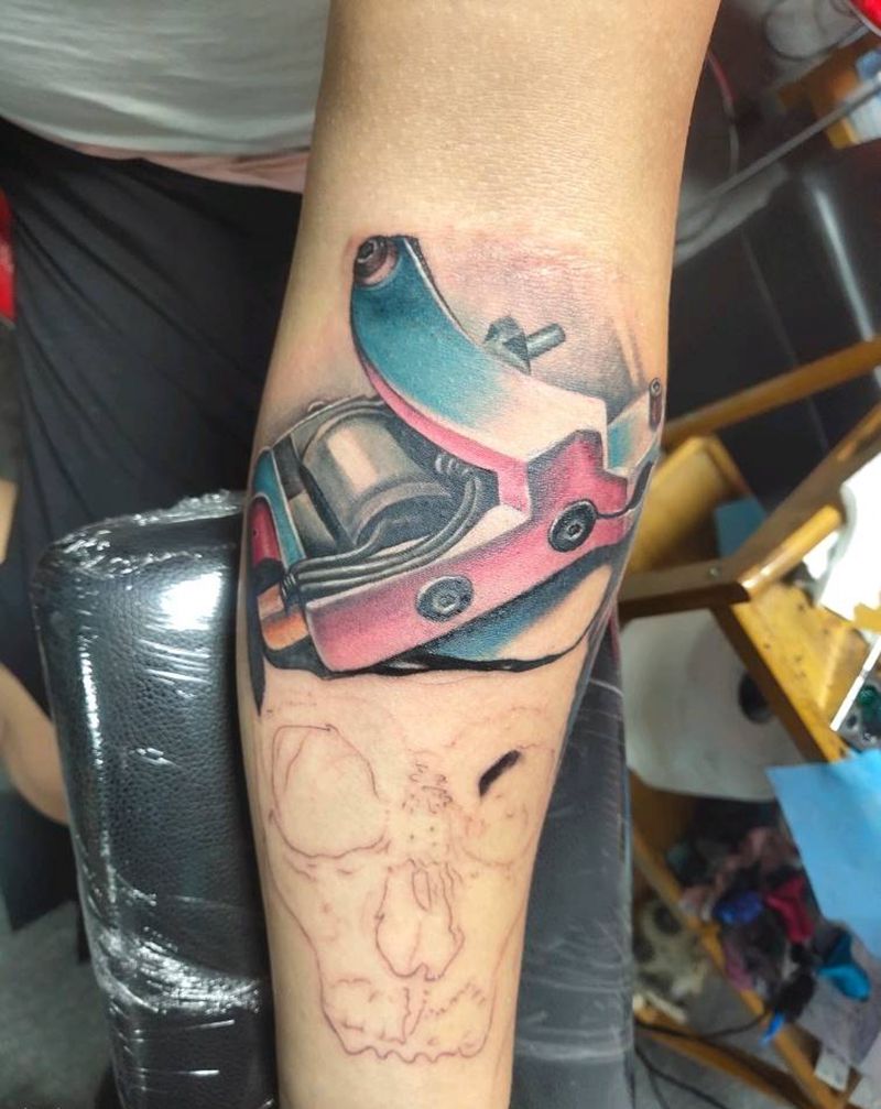 纹身机纹身图片_手臂水彩欧美写实纹身图案