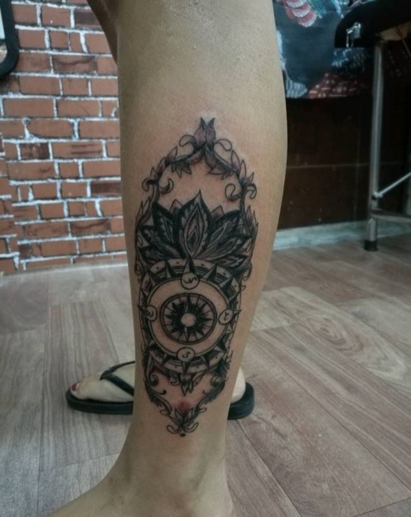 指南针纹身图片