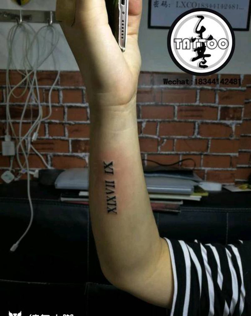 罗马数字纹身图片