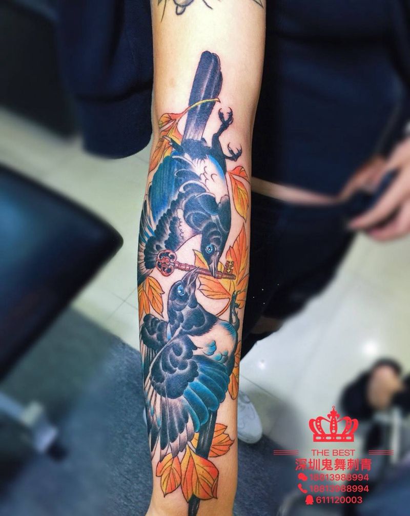 纹个鸟纹身图片