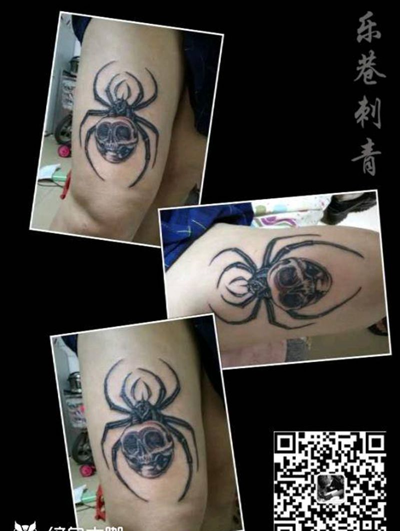 骷髅蜘蛛纹身图片