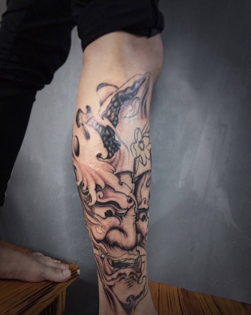 包小腿纹身图片