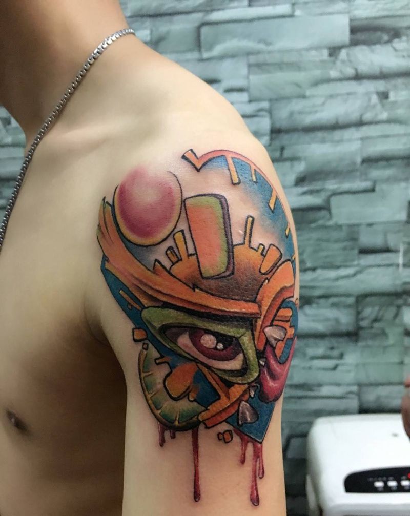 彩色纹身图片_成品手臂纹身图案